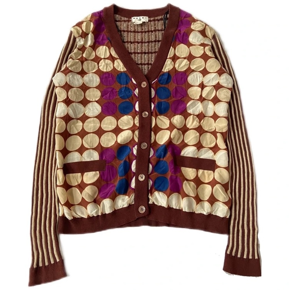 Marni X H&M multicolored Polkadot Knotted Cardigan